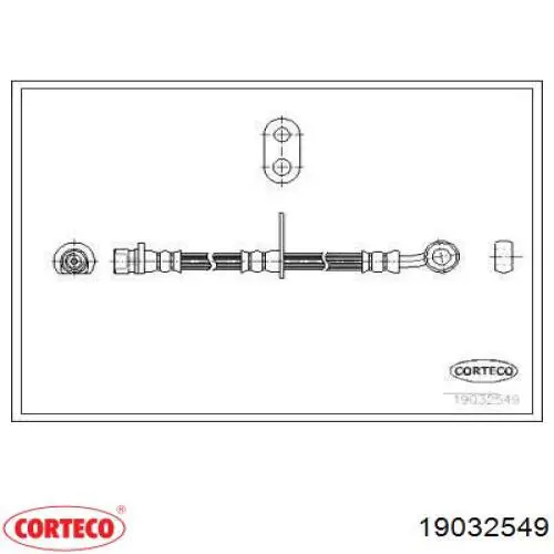 Шланг тормозной передний 19032549 Corteco