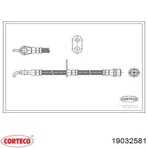 Шланг тормозной передний левый 19032581 Corteco