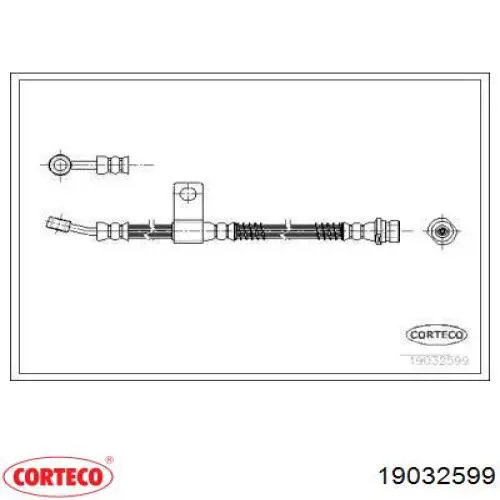 Шланг тормозной передний правый 19032599 Corteco