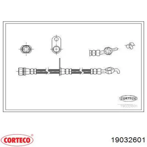Шланг тормозной задний правый 19032601 Corteco