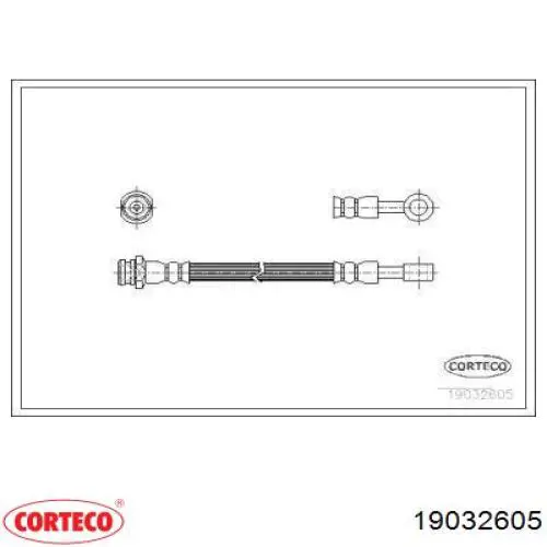 Задний тормозной шланг 19032605 Corteco
