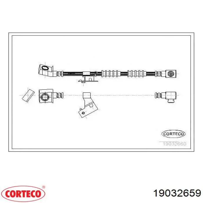 Шланг тормозной передний, левый Corteco 19032659 цена, от 25.40 USD