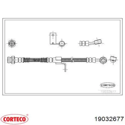 Шланг тормозной передний левый 19032677 Corteco