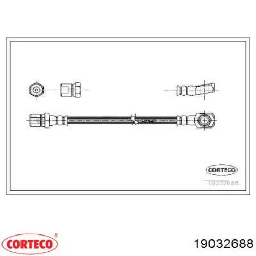 Шланг тормозной передний 19032688 Corteco