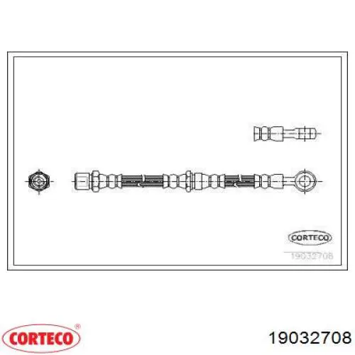 Шланг тормозной передний 19032708 Corteco