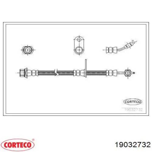 Шланг тормозной передний правый 19032732 Corteco