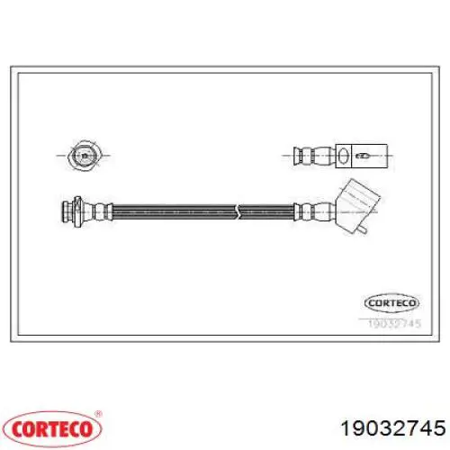 Шланг тормозной передний 19032745 Corteco