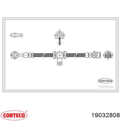 Шланг тормозной передний 19032808 Corteco