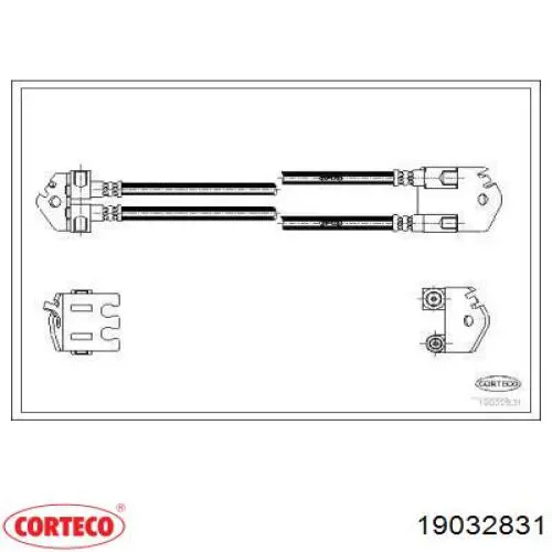 Задний тормозной шланг 19032831 Corteco