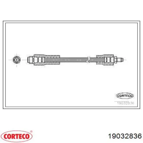 Шланг тормозной передний 19032836 Corteco