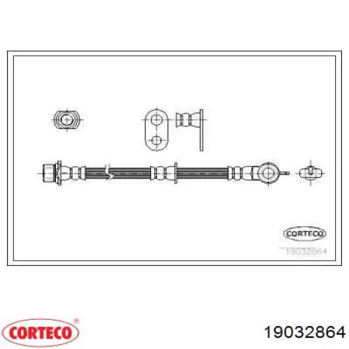 Шланг тормозной передний 19032864 Corteco