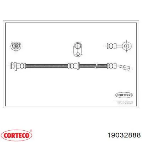 Шланг тормозной задний правый 19032888 Corteco