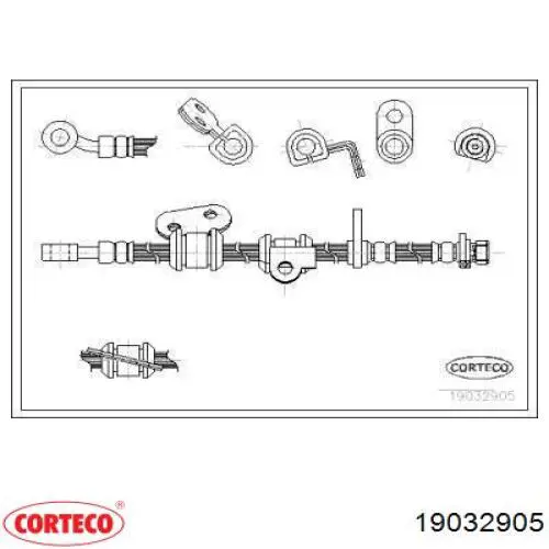 Шланг тормозной передний правый 19032905 Corteco