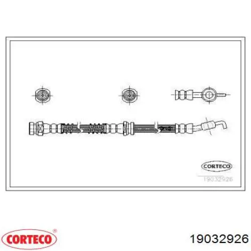 Шланг тормозной передний 19032926 Corteco