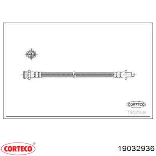 Шланг тормозной передний 19032936 Corteco