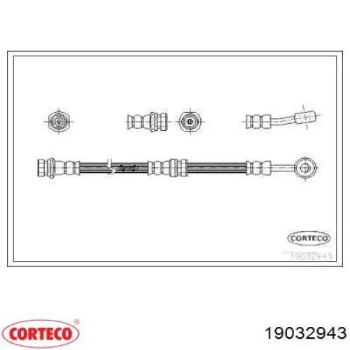 Шланг тормозной передний 19032943 Corteco