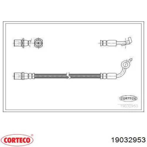Шланг тормозной передний правый 19032953 Corteco