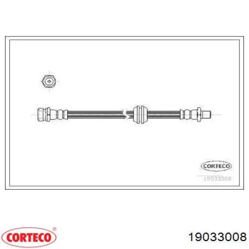 Шланг тормозной передний 19033008 Corteco