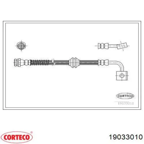 Шланг тормозной передний левый 19033010 Corteco