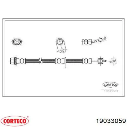 Шланг тормозной передний правый 19033059 Corteco
