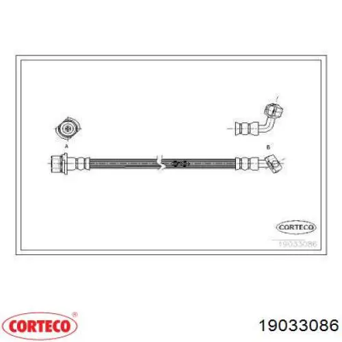 Шланг тормозной задний левый 19033086 Corteco
