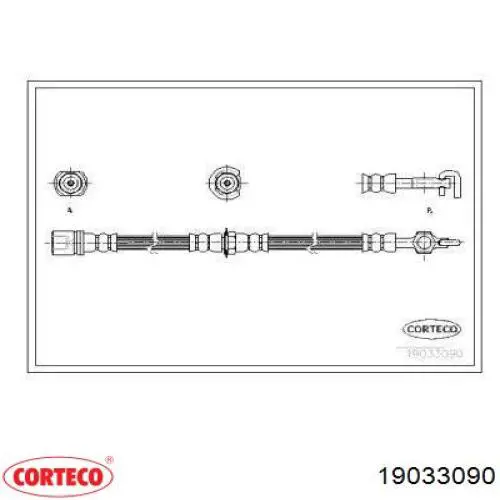 Шланг тормозной передний 19033090 Corteco