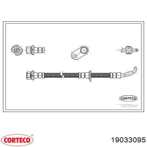 Шланг тормозной передний правый 19033095 Corteco