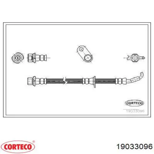 Шланг тормозной передний левый 19033096 Corteco