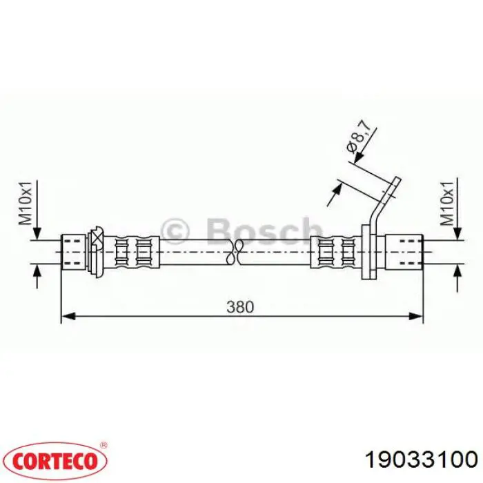 SL5784 ABS Гибкая тормозная трубка задняя