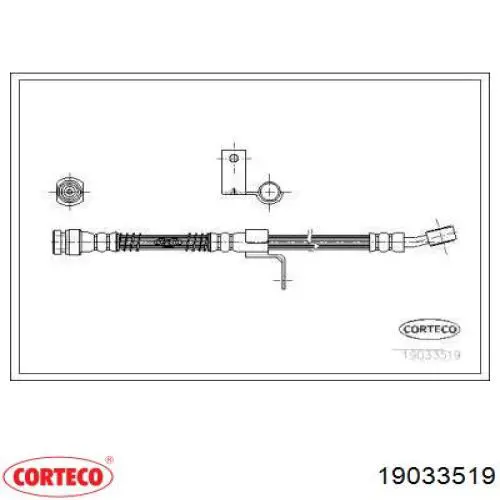 Шланг тормозной передний левый 19033519 Corteco