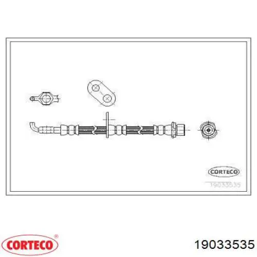 Шланг тормозной передний правый 19033535 Corteco