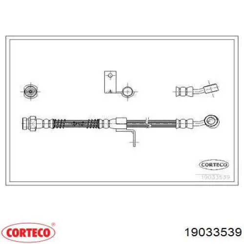 Шланг тормозной передний левый 19033539 Corteco