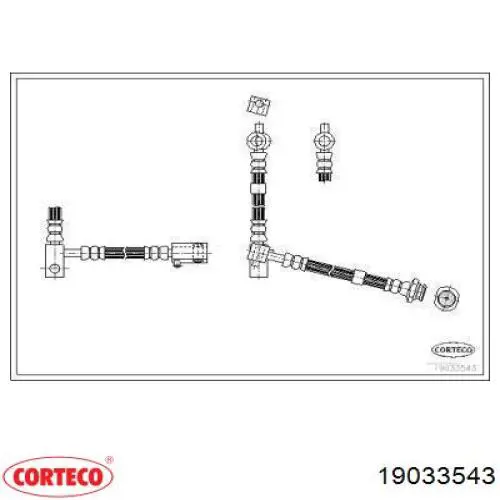 Шланг тормозной передний правый 19033543 Corteco