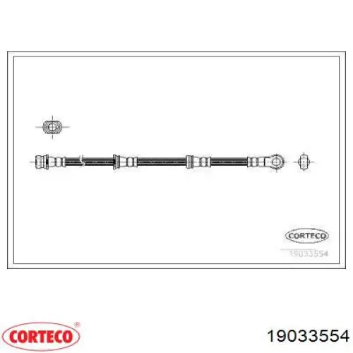 Шланг тормозной передний 19033554 Corteco
