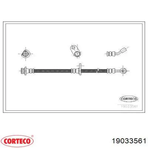 Шланг тормозной задний левый 19033561 Corteco