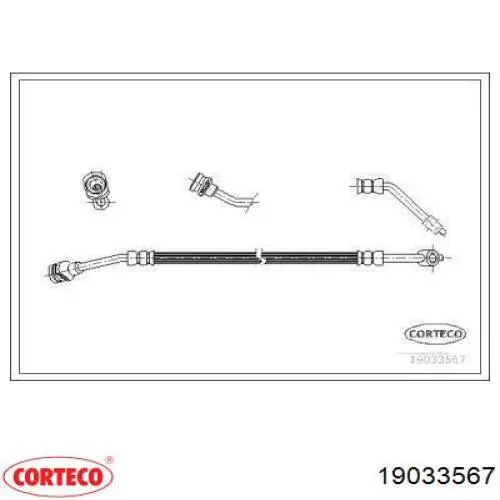 Шланг тормозной передний левый 19033567 Corteco
