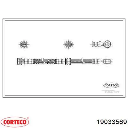 Шланг тормозной передний 19033569 Corteco