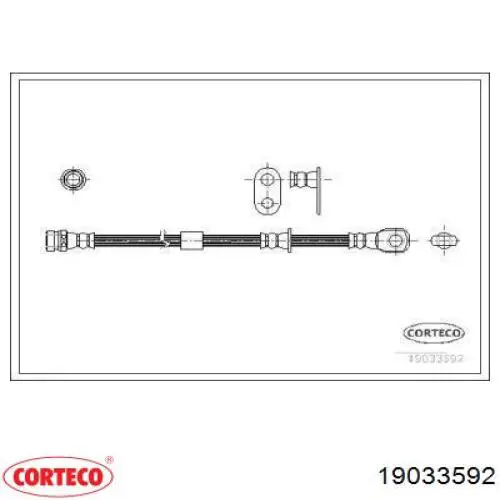 Шланг тормозной передний 19033592 Corteco