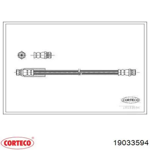 Tubo flexible de frenos trasero 19033594 Corteco