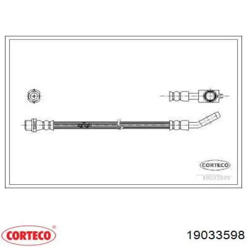 Задний тормозной шланг 19033598 Corteco