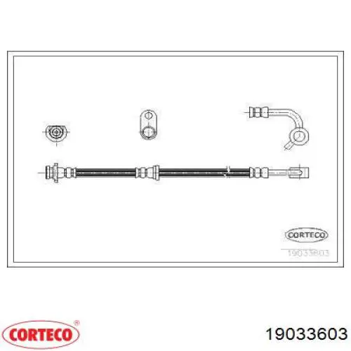 Задний тормозной шланг 19033603 Corteco