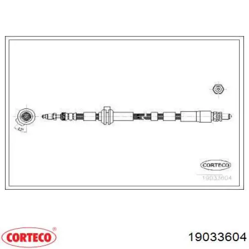 Шланг тормозной передний левый 19033604 Corteco