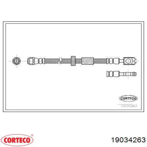 Шланг тормозной передний 19034263 Corteco