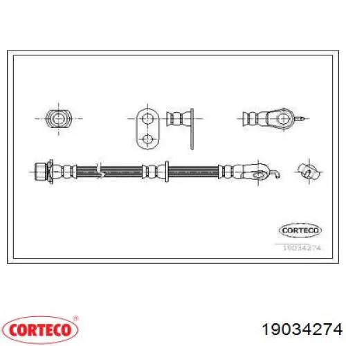 Шланг тормозной передний правый 19034274 Corteco