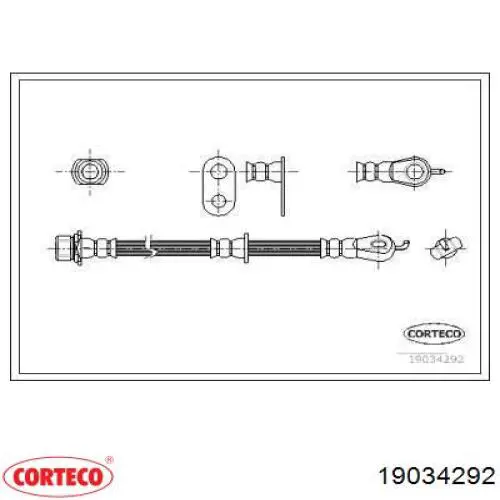 Шланг тормозной передний правый 19034292 Corteco