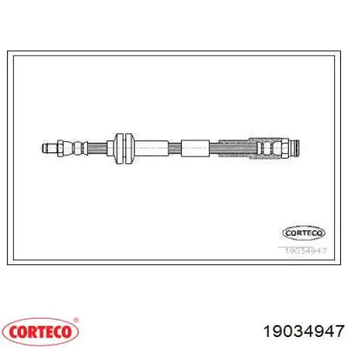 Шланг тормозной передний 19034947 Corteco