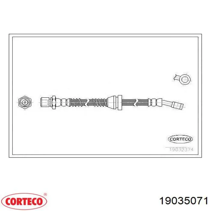 Шланг тормозной задний левый 19035071 Corteco
