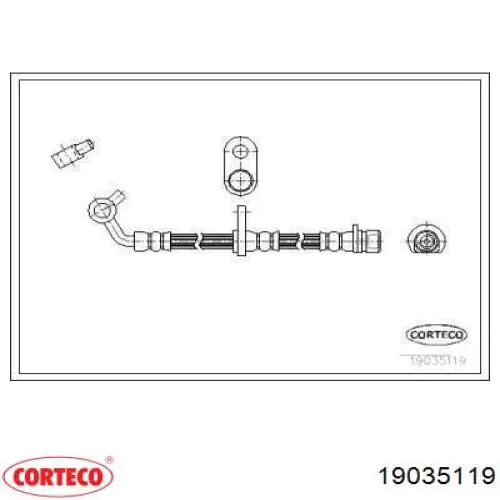 Задний тормозной шланг 19035119 Corteco