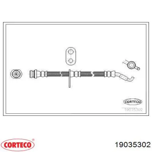 Шланг тормозной передний левый 19035302 Corteco