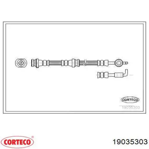 Шланг тормозной передний 19035303 Corteco